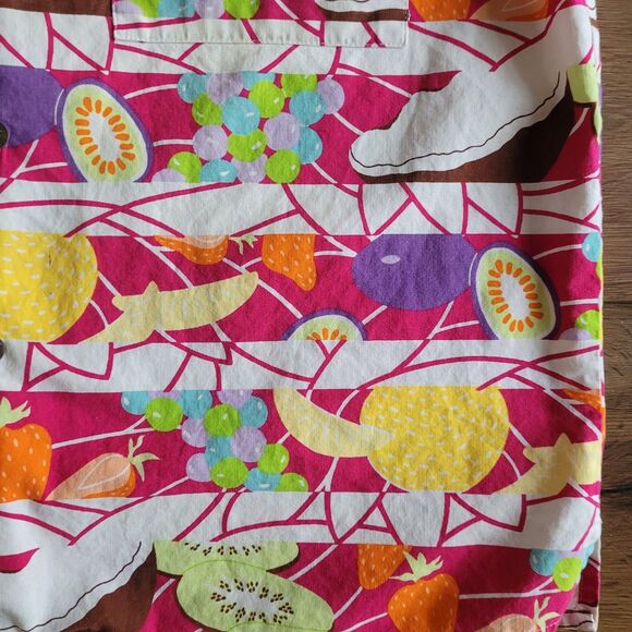 Vintage 80s Esprit Kids Food Fruit Print Button Short Sleeve Shirt Teens Sz L - Picture 6 of 14